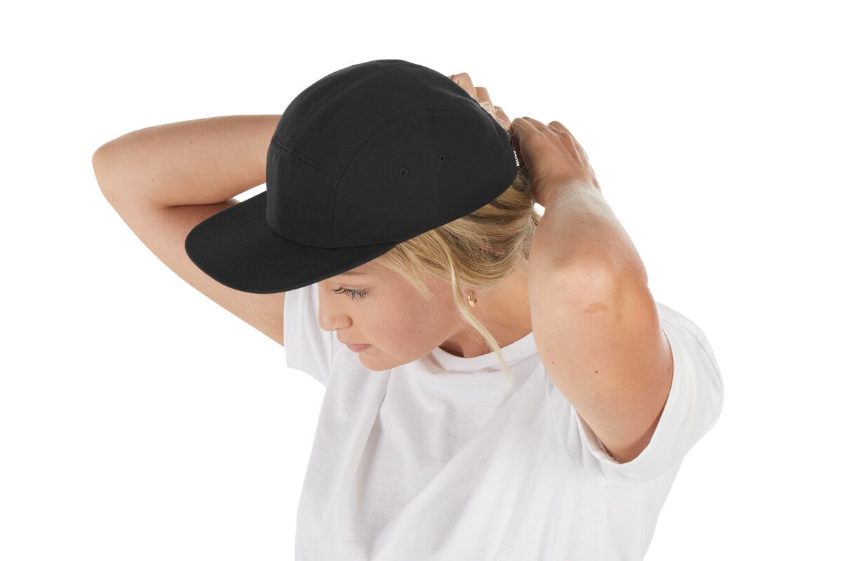 recycled-poly-flat-brim-5-panel-hat-u7 WebPDP-HAT003002_Recycled_Poly_Flat_Brim_5Panel_Hat_Black_Studio_Harper_Studios_0723_Side_4__HAT003002OS.jpg