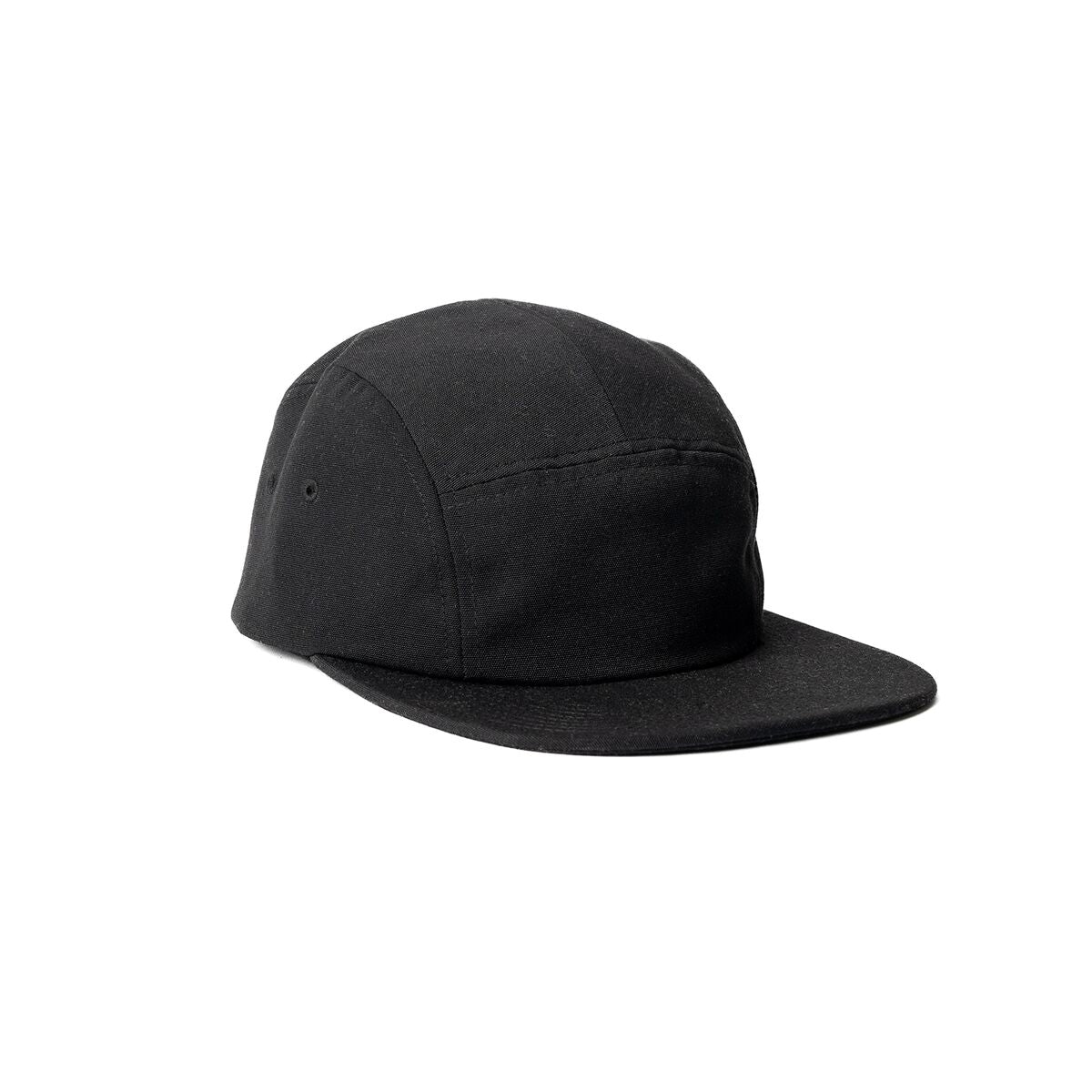 recycled-poly-flat-brim-5-panel-hat-u7 Web_PDP-FlatBrim5PanelHat_Studio_Front_Black.jpg